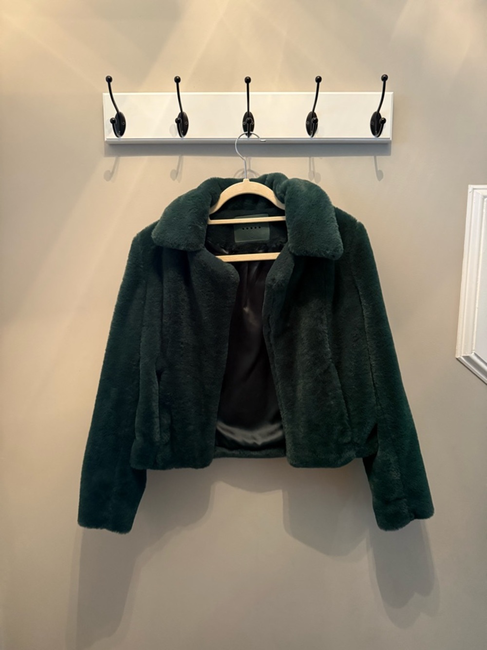 Blank NYC Dark Green Faux Fur Teddy Jacket